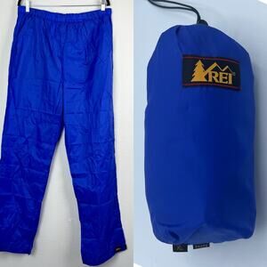 Vintage REI | NEW Blue Windbreaker Packable Pants Adjustable Waist Hiking XL